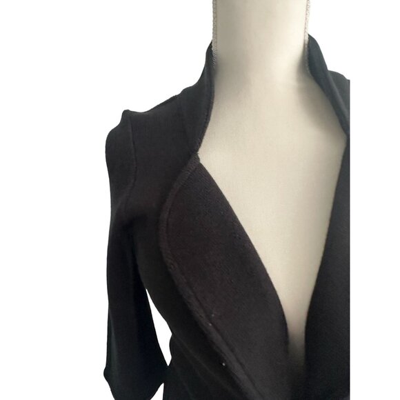 WHITE HOUSE BLACK MARKET WHBM Black Knit Button Blazer Jacket Size XS - Picture 3 of 6